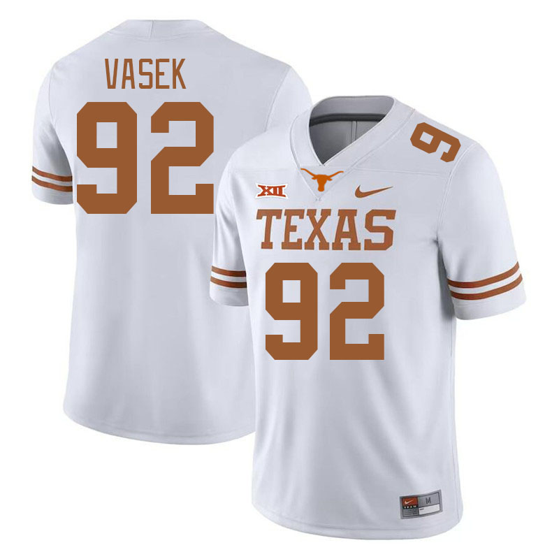 Men #92 Colton Vasek Texas Longhorns 2023 College Football Jerseys Stitched-White